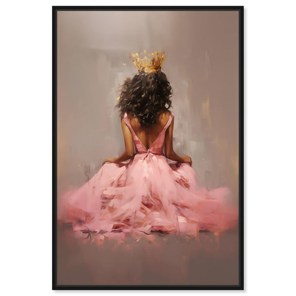 Princess in Pink Canvas Ebony Portrait Art by Art Remedy, Black Frame, 10" x 15"