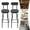Black, variant on ToppiJoy 2Pcs Counter Folding Bar Stools Chair with Back, Leather Upholstered Barstools, Foldable Chair Stool Collapsible for Kitchen Island Guitar Cafe Shop Dining Room Black