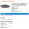 thumbnail image 2 of Front Brake Rotor - Compatible with 2013 - 2018 Hyundai Santa Fe Sport 2014 2015 2016 2017, 2 of 2