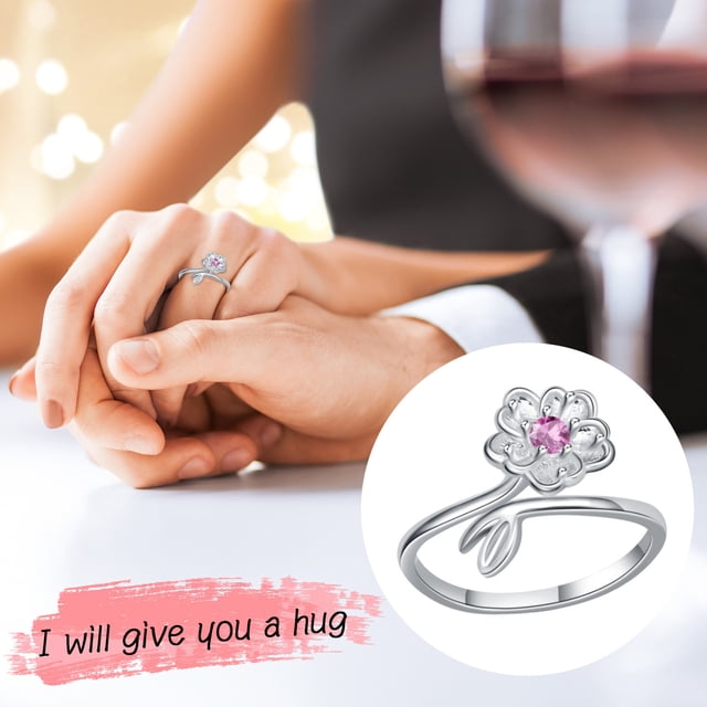 EGNMCR Rings Accessories Flower Ladies Personalized Finger Open Tail ring ring