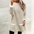 thumbnail image 2 of Bovemsi Womens Sweatshirts Winter Fleece Lined Warm Shirts For Women Casual Solid Color Long Sleeve Crewneck Thermal Top Fashion Outfits 2025 Clothes, 2 of 8