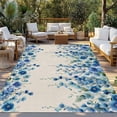 thumbnail image 2 of Spring Blue Floral Outdoor Rug for Patio/Deck/Porch, Non-Slip Large Area Rug 6 x 9 Ft, Farmhouse Weeping Floral Leaves Burlap Indoor Outdoor Rugs Washable Area Rugs, Camping Rug Carpet Runner, 2 of 8