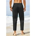 thumbnail image 4 of COOFANDY Men's Cotton Linen Pants Elastic Waist Lightweight Casual Pants Relaxed Fit Yoga Beach Pants with Pockets, 4 of 6