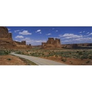 Empty road running through a national park  Arches National Park  Utah  USA Poster Print by  - 36 x 12