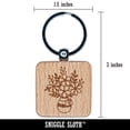 thumbnail image 2 of Vase with Bouquet of Flowers Square Keychain Charm Tag - Engraved Wood, 2 of 6
