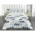 thumbnail image 3 of Ambesonne Ethnic Quilted Bedspread Set 3 Pcs, Ikat Chevron Zig Zag, Queen Size, Slate Blue Purple White, 3 of 5