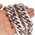 thumbnail image 6 of 22mm Huge Heavy Gift Stainless Steel Silver Curb Cuban Chain Mens Necklace 8-40", 6 of 7