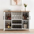 thumbnail image 4 of Farmhouse Coffee Bar Buffet Cabinet with Led Light, Wine Bar Cabinet with Storage, 4 of 7