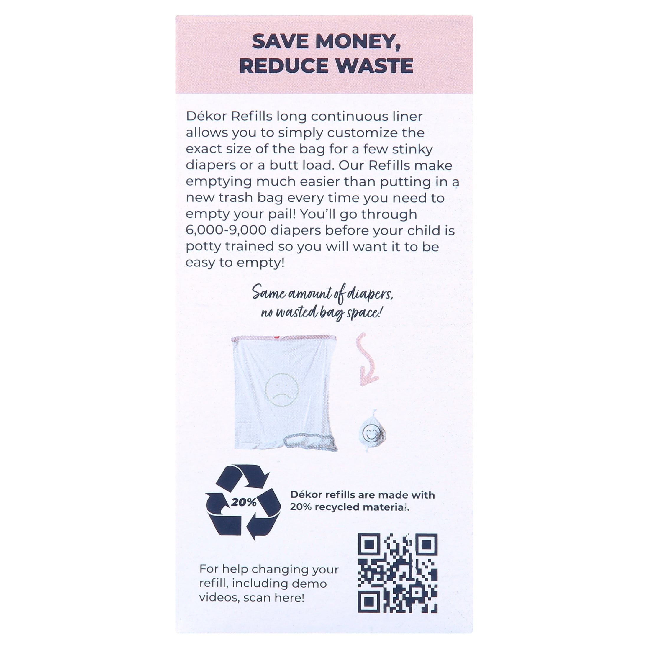 Dekor Mini Diaper Pail Refills | 2 Count