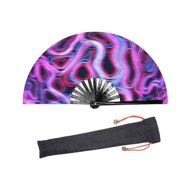 Abanico de mano plegable Raves para mujeres/hombres, para presentaciones, decoraciones, bailes, fiestas de festivales, como se muestra
