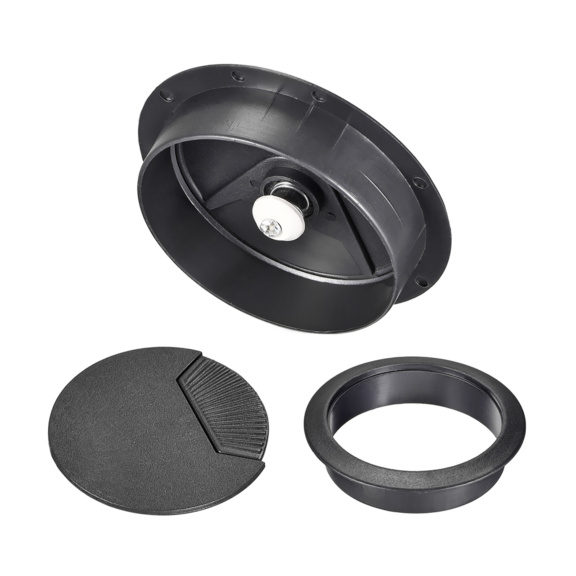 Cable Hole Cover, 2-3/8" Plastic Desk Grommet for Wire Organizer 20 Pcs (Black)