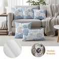 thumbnail image 6 of Blue Grey Coastal Outdoor Waterproof Pillow Covers, Summer Beach Coral Shell Starfish Decorative Square Throw Pillowcase Sofa Cushion Sham for Patio/Couch/Chair, 20"x20" 2 Pack, 6 of 8