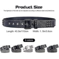 thumbnail image 3 of 3 Row Pyramid Studded Belt, Punk Leather Belt, Rock Style Womens Mens Emo Studded Belt, 3 of 5