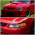 thumbnail image 2 of DNA Motoring Factory Style Headlight Lamp Assembly for 1999-2004 Ford Mustang, Left Chrome, 2 of 4