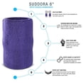 thumbnail image 2 of Suddora 6" Solid Color Cotton-Blend Doublewide Sweatbands Pair, Purple, 2 of 3