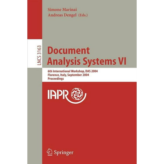 Lecture Notes in Computer Science Document Analysis Systems VI: 6th International Workshop, Das 2004, Florence, Italy, September 8-10, 2004, Proceedings, Book 3163, (Paperback)