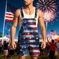 thumbnail image 2 of JAJAHO Mens Independence Day Overall Shorts Adjustable Straps Rompers 250 Years Anniversary USA Independence Day Bib Shorts, 2 of 5