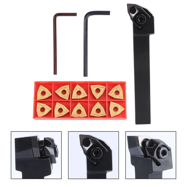 HAMPPLIES 4Pcs Lathe Turning Tool Holder Hand Tool Set Stainless Steel with Convenient Clamp Replacement
