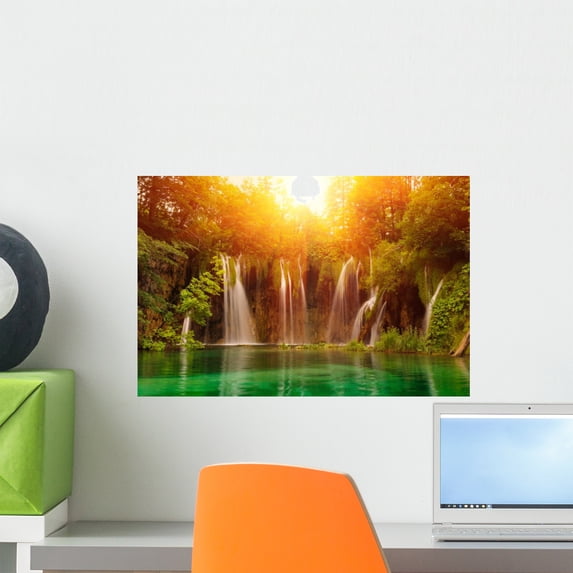 Waterfalls National Park Plitvice Wall Mural by Wallmonkeys Peel and Stick Graphic (18 in W x 12 in H) WM126817