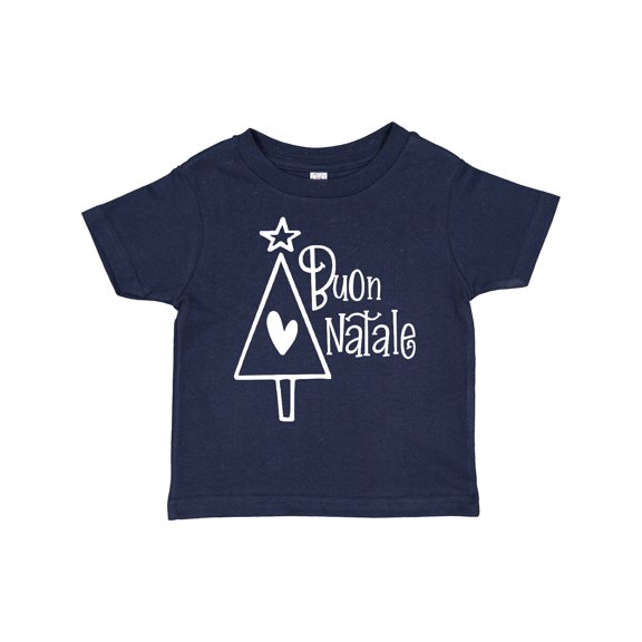 Inktastic Buon Natale Christmas Tree with Heart and Star Boys or Girls Toddler T-Shirt