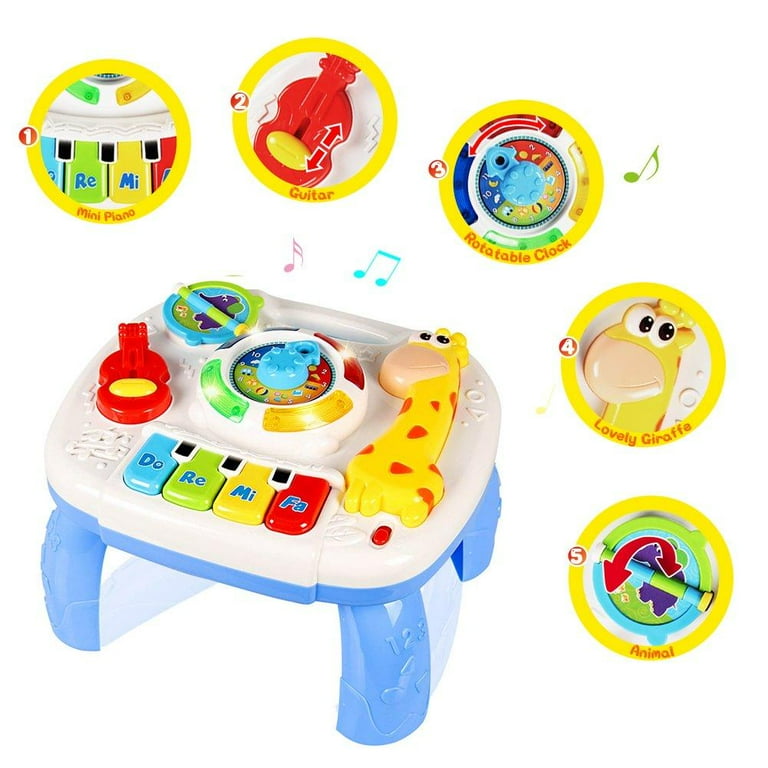 Costway Baby Toys Age 12+ Months Music Activity Table Toddler Learn Table  W/ Light & Songs : Target