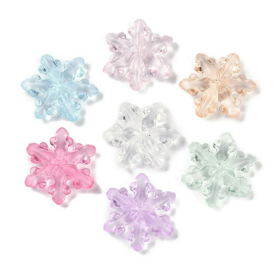 Transparent Acrylic Beads Snowflake Mixed color 30.5x8mm Hole: 1.6mm
