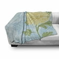 thumbnail image 3 of Flower Soft Flannel Fleece Throw Blanket, Yellow Flower Chrysanthemum on a Blue Abstract and Romantic, Cozy Plush for Indoor and Outdoor Use, 70" x 90", Pale Yellow Olive Green, by Ambesonne, 3 of 6