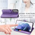 thumbnail image 6 of Allytechgroup Flip Wallet Case [Cat & Dog Cute Embossed Pattern] for Samsung Galaxy S23 with Card Slots Cash Holder, Magnetic Clasp Shockproof Kickstand Cover with Hand Strap, Purple, 6 of 9