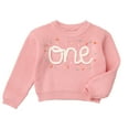 thumbnail image 2 of IBTOM CASTLE Toddler Baby Girls 1st Birthday Outfit Boho Embroidery One Sweater Top Knit Pullover Sweatshirt Fall Winter Clothes 1 Year Pink, 2 of 8