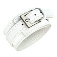 thumbnail image 5 of EHJRE Fashion Jewelry Vintage PU Cow Leather Wide Cuff Bracelet Snap Bangle for Men White, 5 of 9