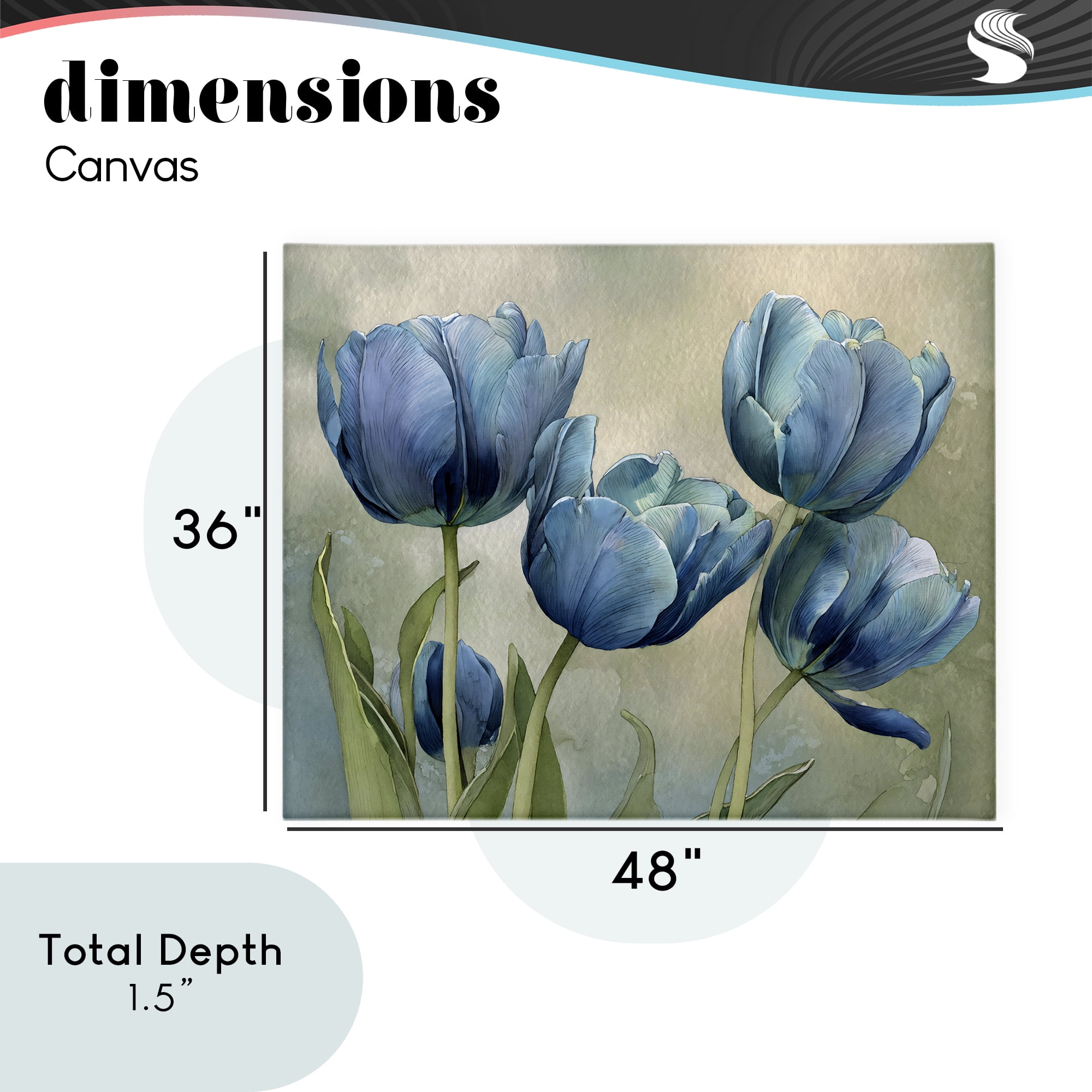 Stupell Industries Drawn Blue Tulip Flowers Canvas Wall Art, design by Franklyn Gregory