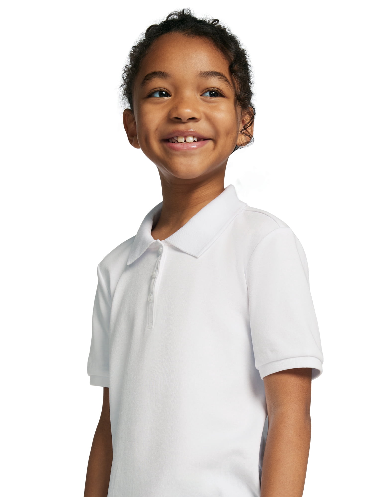 Wonder Nation Girls School Uniform Interlock Short Sleeve Polo Shirt, 2-Pack, Sizes 4-18 & 10-16 Plus