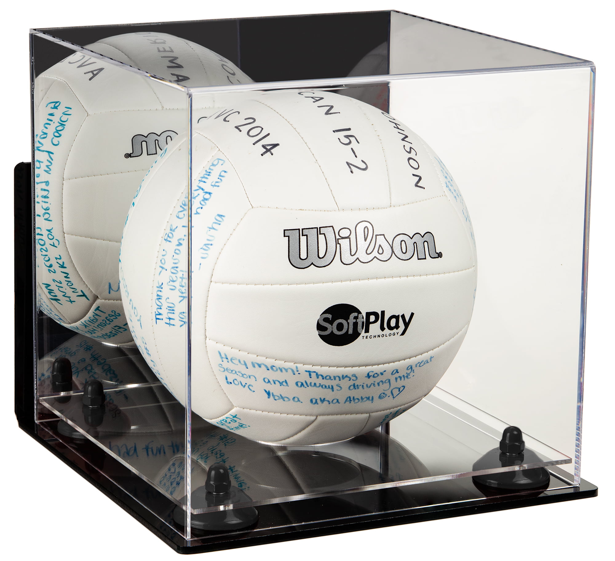 Sports Memoriablia Display Case with Mirror Collectible Supplies Collectible UV Deluxe Soccer/Volley Ball Display Case 