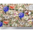 thumbnail image 2 of Soimoi Tissu Poly Georgette Rayé & Imprimé Floral Orchidée au Mètre 52 Pouces de Large, 2 of 3