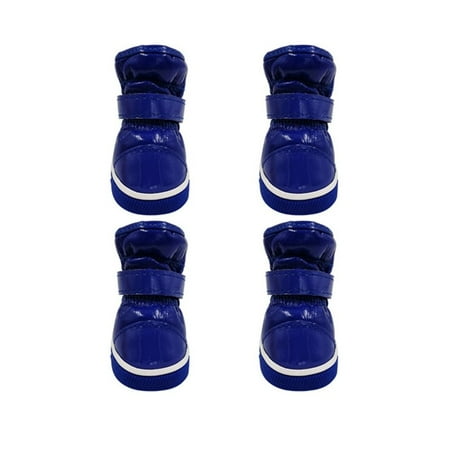 Soft Waterproof Pet Paw Care Winter For Small Dogs Warm Chihuahua Teddy Anti-slip Pet Products pet shoe Snow Boots Dog Shoes BLUE L