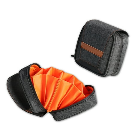 Compact 6-Slot Camera Filter Storage Bag Feature Water Resistant Design Professional Photography Gear Organiser