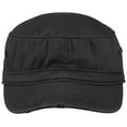 thumbnail image 2 of Mafoose Military Style Distressed Enzyme Washed Cotton Twill Caps in 4 Colors Black, 2 of 3