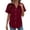 Wine, variant on Cilsoka Womens 2026 Summer Dressy Casual Button Down Shirts Short Sleeve Dress Shirts Casual Summer Solid Basic Tops Business Blouses