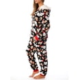 thumbnail image 3 of Diconna Pyjamas de Noël Femme Col Rond Manches Longues Zip en Molleton Combinaison à Capuche Hiver Vêtements de Nuit, 3 of 4