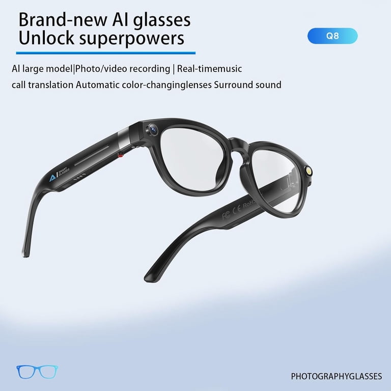 AI Smart Glasses with 1080P Camera, Bluetooth Sunglasses for  display picture 3