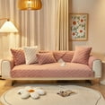 thumbnail image 4 of Ludlz Sofa Cover Elegant Soft Texture Short Velvet Plaid Design Plush Sofa Couch Cover Mat Home Decor for Bedroom, 4 of 8