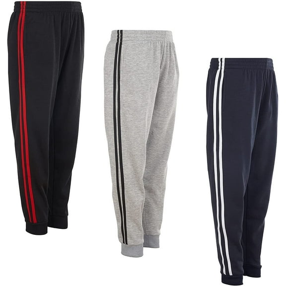 Power Forward Boys Youth Warm Fleece Elastic Waist Joggers Sweatpants 3 Pack