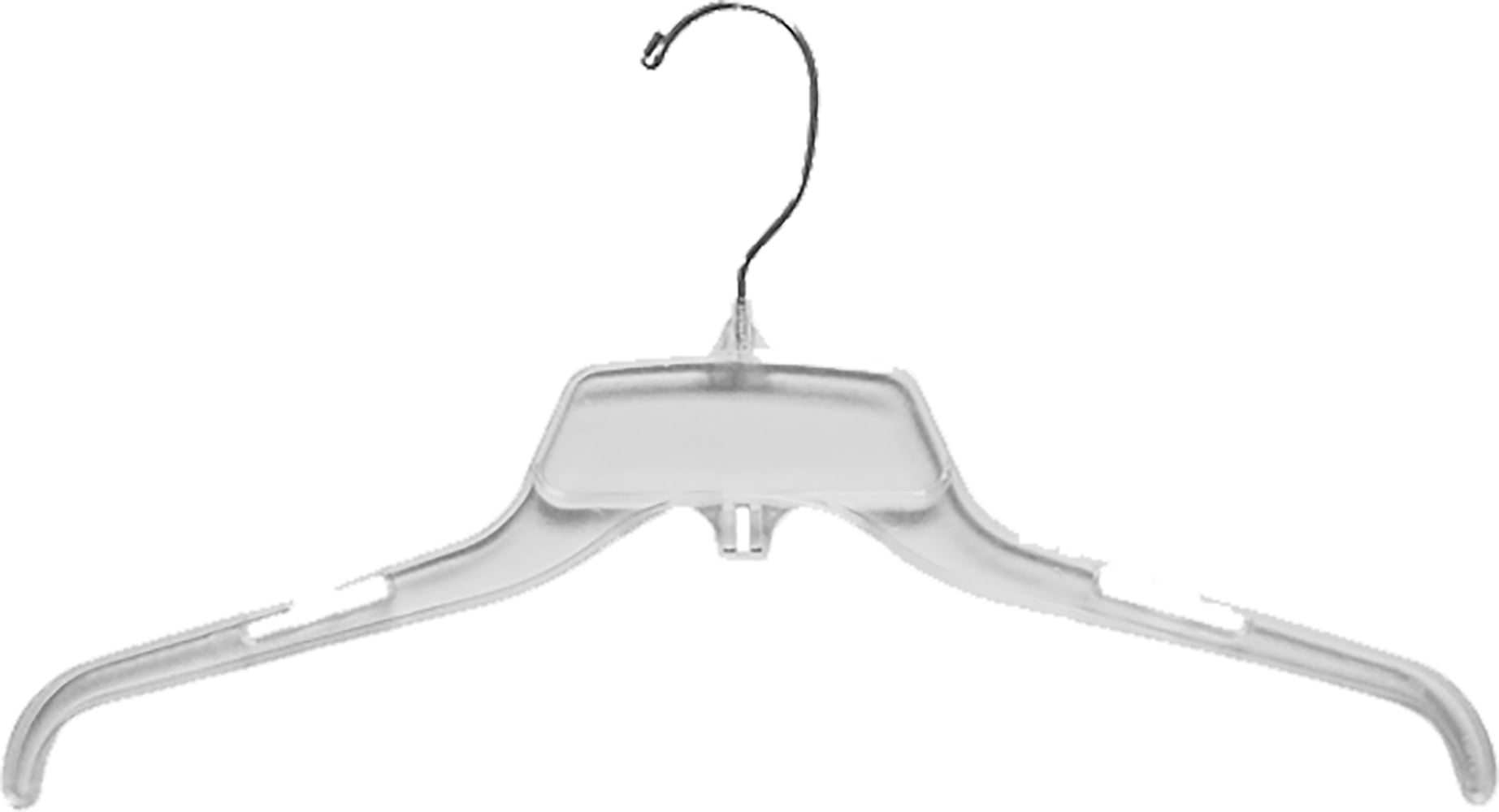 INTERNATIONAL HANGER Clear Plastic Top Hanger with Notches for Hanging