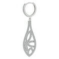 thumbnail image 2 of 14k White, Fancy Design Drop Dangling Earring Created CZ Crystals, 2 of 3