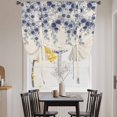 thumbnail image 3 of Vintage Navy Blue Roses Balloon Curtains for Bedroom/Front Door/Bathroom, Spring Floral Elegant Pastoral Retro Art Tie Up Curtains 63 Inch Length Kitchen Curtains Shades for Windows 46"x63", 3 of 8