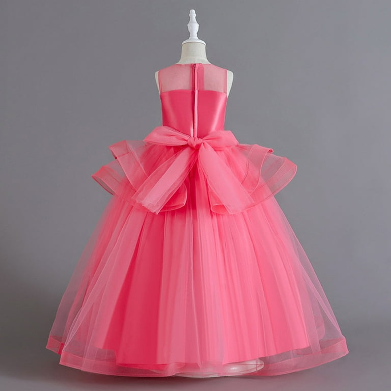 junior princess dresses Puffed Sleeve Sparkly Princess Dress for Junior Bridesmaids