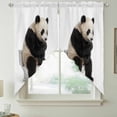 thumbnail image 2 of Funny Panda Swag Valances for Windows 2 Pack, Kitchen Window Curtains 36 Inch Length, Cute Art Fun Lovely Animals on Toilets Privacy Swag Curtains for Living Room/Bathroom with Rod Pocket 36"x36", 2 of 8