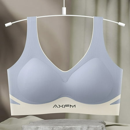 Elvqul Bras Women Blue Underwire Racerback Underwear Nylon Soft Bras