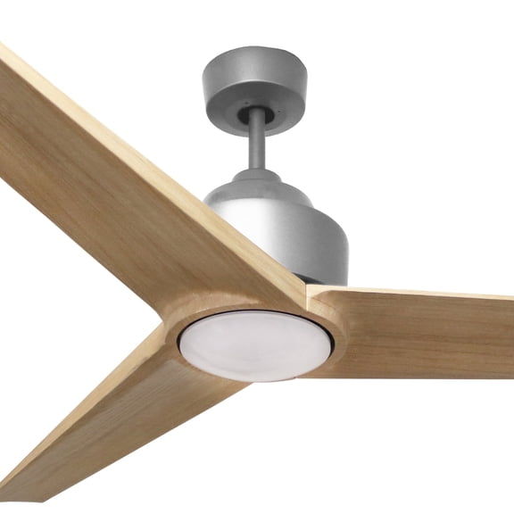 Vivio Lighting Monica 56 Inch Brushed Nickel Modern Flush Mount Farmhouse Ceiling Fan with Light Kit
