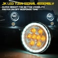 thumbnail image 2 of Xprite LED Amber Turn Signal Light with Halo DRL for 07-18 Jeep Wrangler JK, Clear/Smoke Lens, 3000K Amber Light Color, White Halo, 2 of 7
